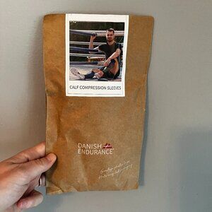 Danish Endurance Compression Calf Sleeves Yellow Blue New in Bag Muscle Recovery